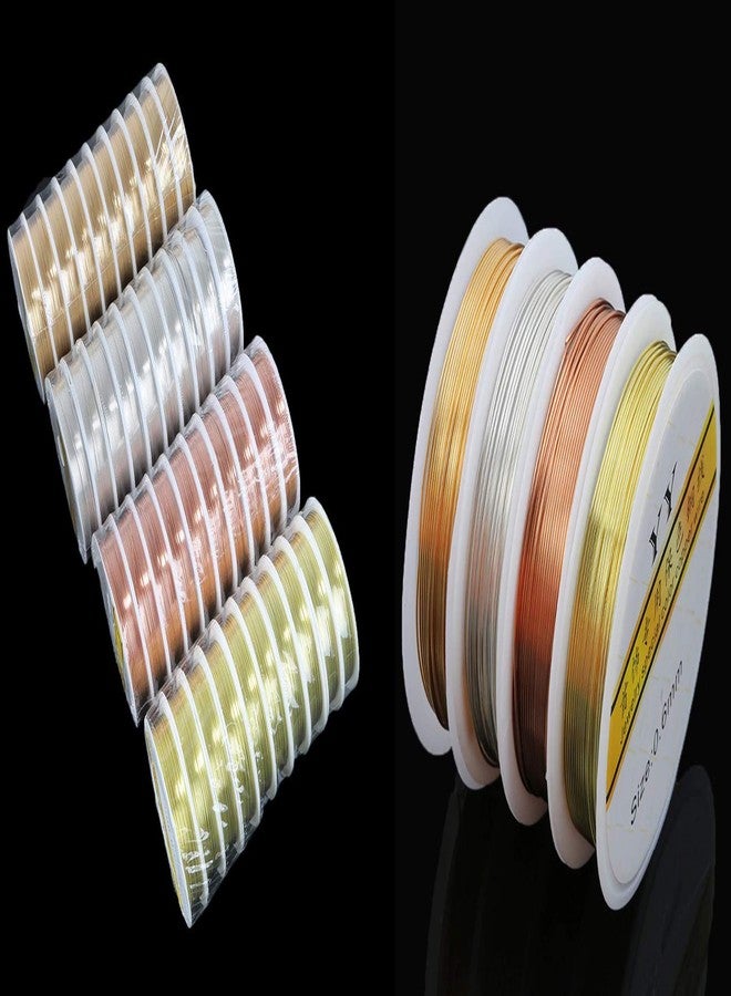 دي آي واي كرافتس مجموعة أدوات يدوية مكونة من 12 لفة، ألوان هندية عادية، 3 ألوان، أسلاك نحاسية فضية وذهبية جديدة بأحجام 0.3/0.4/0.5/0.6/0.8/1 مم، مناسبة لصنع الخرز والتطريز (عبوة من 12 لفة، ألوان هندية عادية، 3 ألوان) - Image 3